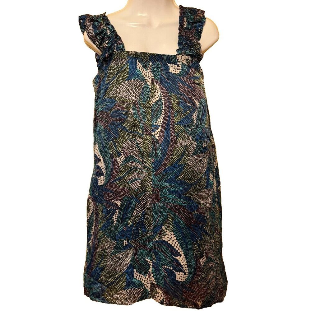 NU Collective Large Silk Tunic Short Dress Stretchy Straps Sleeveless‎ Evening